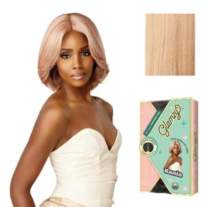 image:imageSensationnel Glamzy Lace Part Wig  Rania Glueless Hand Tied Wider V Parting Synthetic Hair 1 JETBLACKASHPEACHBLONDE