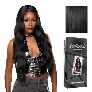 image:imageSensationnel HexDoll 13X4 Lace Wig  Roxane Lacefrontal Glueless Synthetic with Natural Density Preplucked Hairline 1 JETBLACK1 JETBLACK