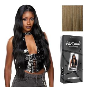 image:imageSensationnel HexDoll 13X4 Lace Wig  Roxane Lacefrontal Glueless Synthetic with Natural Density Preplucked Hairline 1 JETBLACKLIGHTASHBROWN