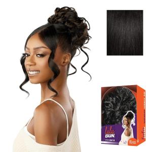 image:imageSensationnel Lulu Bun Updo Hairextensions  Unit 10 Synthetic 3x35 HD Lace Parting Quick and Easy Wear Hair 1 JETBLACK1B OFFBLACK