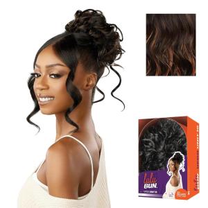 image:imageSensationnel Lulu Bun Updo Hairextensions  Unit 10 Synthetic 3x35 HD Lace Parting Quick and Easy Wear Hair 1 JETBLACKF1B30
