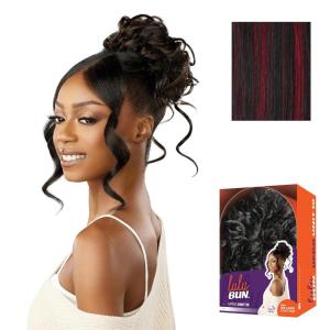image:imageSensationnel Lulu Bun Updo Hairextensions  Unit 10 Synthetic 3x35 HD Lace Parting Quick and Easy Wear Hair 1 JETBLACKF1BBG