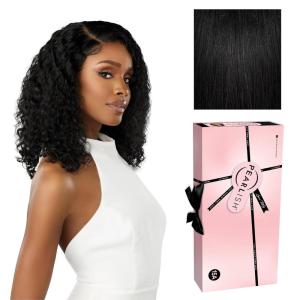 image:imageSensationnel Pearlish 13x4 Lace Frontal Wig  Italian Curl 16 inch Soft Virgin Remy 15A Human Hair Glueless Bleached Knots and Preplucked NATURALNATURALBLACK