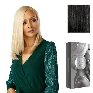 image:imageSensationnel Platinum Glow 13X6 Wig  Emmeline Lacefrontal Glueless human hair blend Preplucked Hairline 1 JETBLACKSHIMMERINGPEARL
