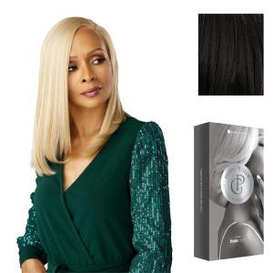image:imageSensationnel Platinum Glow 13X6 Wig  Emmeline Lacefrontal Glueless human hair blend Preplucked Hairline 1 JETBLACKSILVERWHISPER