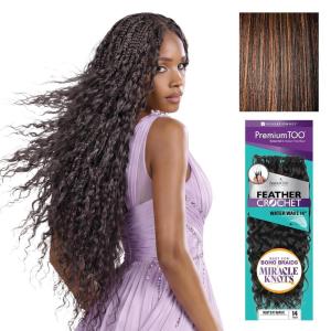image:imageSensationnel PremToo Feather Crochet Braidinghair  Water Wave Human Hair Blend with Pre Seperated Strands for Boho Braids and Miracle Knots 14 inch 1 JETBLACKS1B30