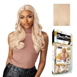 image:imageSensationnel Shear Muse Gold Krush Lacewig  Velisha Deep Laceparting Hand Tied Ready to Wear Synthetic Prestyled Units BEIGEASHBLONDECHAMPAGNEBLONDE