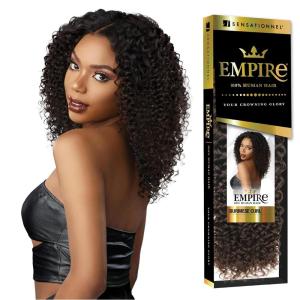 image:imageSensationnel Empire Curly Human Hair  Burmese Curl Tangle Free Weaving for Quick Weave and Sew in Styles for Faux Highlights and Fauxmiddlepart Leave Out  1 Pack 10 inch 1 JETBLACKS427