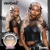 image:imageSensationnel HexDoll 13X4 Lace Wig  Raven Lacefrontal Glueless Synthetic with Natural Density Preplucked Hairline 1 JETBLACKBALAYAGECHOCOLATE