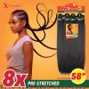 image:imageSensationnel Xpression Prestretched Braiding Hair  8x Braid 58 Inch All Kanekalon Flame Retardant Synthetic for Box Braids and Twists 1 JETBLACK1 JETBLACK