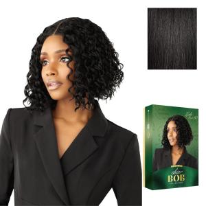 image:imageSensationnel Chicbob Lace Frontwig  Lob Unit 10 Face Framing Glueless Wig Wide 5 Inch Deep Part Synthetic Preplucked Hairline 1 JETBLACK1B OFFBLACK