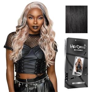 image:imageSensationnel HexDoll 13X4 Lace Wig  Raven Lacefrontal Glueless Synthetic with Natural Density Preplucked Hairline 1 JETBLACK1 JETBLACK