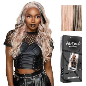 image:imageSensationnel HexDoll 13X4 Lace Wig  Raven Lacefrontal Glueless Synthetic with Natural Density Preplucked Hairline 1 JETBLACKBALAYAGECHARCOALROSE