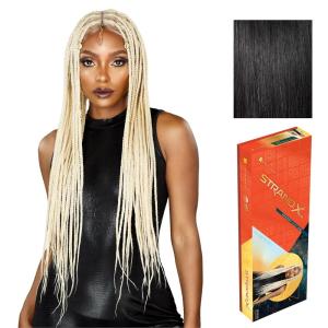 image:imageSensationnel Strand X Full Braided Lacewig  Unit 5 Hand Tied Kanekalon HD Glueless Wig 1 JETBLACK1 JETBLACK