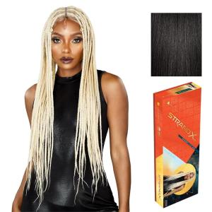 image:imageSensationnel Strand X Full Braided Lacewig  Unit 5 Hand Tied Kanekalon HD Glueless Wig 1 JETBLACK1B OFFBLACK