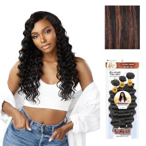 image:imageSensationnel Curls Kinksandco Synthetic Bundles  Loose Deep Multibundle Quick Weave Hair for Natural 3c to 4c Textures 18 20 22 inch 1 JETBLACKS1BGINGER