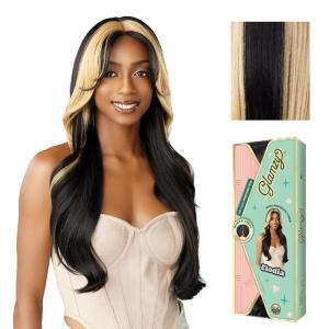 image:imageSensationnel Glamzy Lace Part Wig  Elodia Glueless Hand Tied Wider V Parting Synthetic Hair 1 JETBLACKHB271