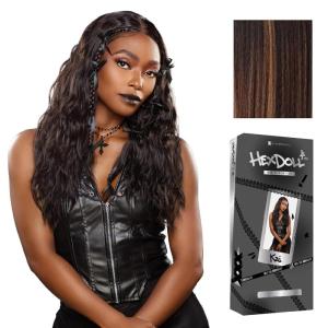 image:imageSensationnel HexDoll 13X4 Lace Wig  Kai Lacefrontal Glueless Synthetic with Natural Density Preplucked Hairline 1 JETBLACKBALAYAGECHOCOLATE