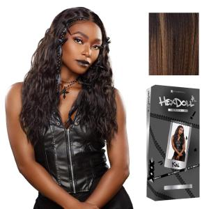 image:imageSensationnel HexDoll 13X4 Lace Wig  Kai Lacefrontal Glueless Synthetic with Natural Density Preplucked Hairline 1 JETBLACKBALAYAGEHAZELNUT