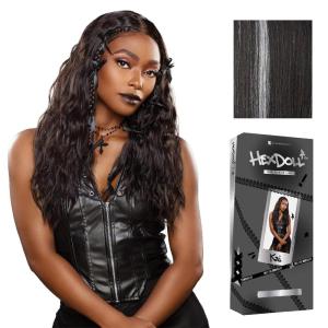 image:imageSensationnel HexDoll 13X4 Lace Wig  Kai Lacefrontal Glueless Synthetic with Natural Density Preplucked Hairline 1 JETBLACKBALAYAGEPLATINUM