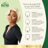 image:imageSensationnel Chicbob Lace Frontwig  Bob Unit 13 Face Framing Glueless Wig Wide 5 Inch Deep Part Synthetic Preplucked Hairline 1 JETBLACK1 JETBLACK