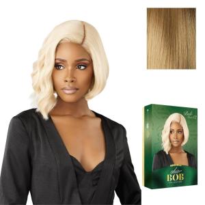 image:imageSensationnel Chicbob Lace Frontwig  Bob Unit 12 Face Framing Glueless Wig Wide 5 Inch Deep Part Synthetic Preplucked Hairline 1 JETBLACKDIRTYBLONDE