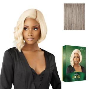 image:imageSensationnel Chicbob Lace Frontwig  Bob Unit 12 Face Framing Glueless Wig Wide 5 Inch Deep Part Synthetic Preplucked Hairline 1 JETBLACKOXIDIZEDSILVER