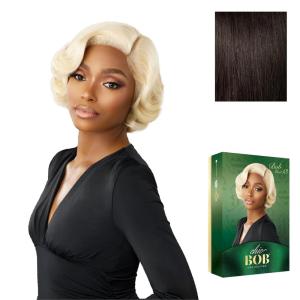 image:imageSensationnel Chicbob Lace Frontwig  Bob Unit 13 Face Framing Glueless Wig Wide 5 Inch Deep Part Synthetic Preplucked Hairline 1 JETBLACK2 DARKBROWN
