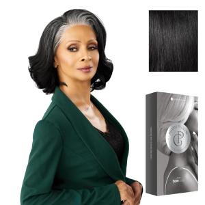 image:imageSensationnel Platinum Glow 13X6 Wig  Adeline Lacefrontal Glueless Pre Cut Lace human hair blend Preplucked Hairline 1 JETBLACK1 JETBLACK