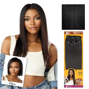 image:imageSensationnel Curls Kinksandco Clip in  1a Clique 18 inch Humanhair 9 Piece Pack Easy to Use Clips for Natural 3c to 4c hair NATURALNATURALBLACK