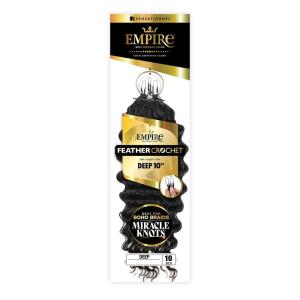 image:imageSensationnel Empire Feather Crochet Braiding Hair  Deep Humanhair for Boho Braids and Miracle Knots Pre Separated 50 strands 10 inch 1 JETBLACK1 JETBLACK