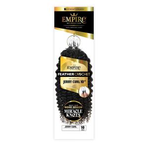 image:imageSensationnel Empire Feather Crochet Braiding Hair  Jerry Curl Humanhair for Boho Braids and Miracle Knots Pre Separated 50 strands 10 inch 1 JETBLACKS427
