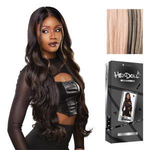 image:imageSensationnel HexDoll 13X4 Lace Wig  Arden Lacefrontal Glueless Synthetic with Natural Density Preplucked Hairline 1 JETBLACKBALAYAGECHARCOALROSE