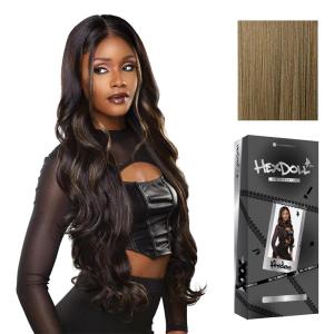 image:imageSensationnel HexDoll 13X4 Lace Wig  Arden Lacefrontal Glueless Synthetic with Natural Density Preplucked Hairline 1 JETBLACKLIGHTASHBROWN