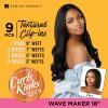 image:imageSensationnel Curls Kinksandco Clip in  Wave Maker 18 Inch Hairextensions Synthetic 9 Piece Pack Easy to Use Clips for Natural 3C to 4C hair 1 JETBLACK4 MEDBROWN