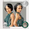 image:imageSensationnel Platinum Glow 13X6 Wig  Maxine Lacefrontal Glueless Precut Human Hair Blend and Preplucked Hairline 1 JETBLACKSHIMMERINGPEARL