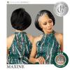 image:imageSensationnel Platinum Glow 13X6 Wig  Maxine Lacefrontal Glueless Precut Human Hair Blend and Preplucked Hairline 1 JETBLACKSHIMMERINGPEARL