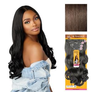 image:imageSensationnel Curls Kinksandco Clip in  Wave Maker 18 Inch Hairextensions Synthetic 9 Piece Pack Easy to Use Clips for Natural 3C to 4C hair 1 JETBLACK4 MEDBROWN