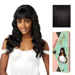 image:imageSensationnel Glamzy Lace Crown Wig  Zoeey Glueless Hand Tied CrownArea Synthetic Hair 1 JETBLACK1B OFFBLACK