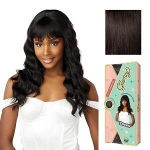 image:imageSensationnel Glamzy Lace Crown Wig  Zoeey Glueless Hand Tied CrownArea Synthetic Hair 1 JETBLACK2 DARKBROWN