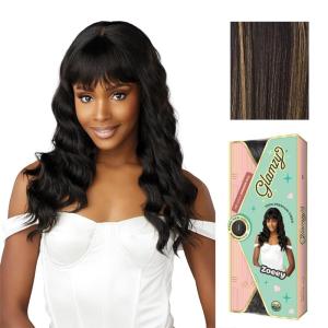 image:imageSensationnel Glamzy Lace Crown Wig  Zoeey Glueless Hand Tied CrownArea Synthetic Hair 1 JETBLACKBALAYAGEGOLD