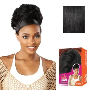 image:imageSensationnel Lulu Bun Hair Extensions  Textured Bun Unit 2 Synthetic Quick and Easy Wear Hair with Natural Textures 1 JETBLACK1 JETBLACK