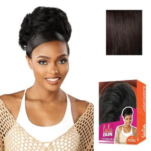 image:imageSensationnel Lulu Bun Hair Extensions  Textured Bun Unit 2 Synthetic Quick and Easy Wear Hair with Natural Textures 1 JETBLACK2 DARKBROWN