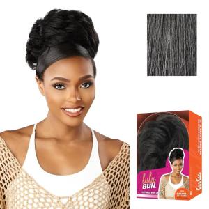 image:imageSensationnel Lulu Bun Hair Extensions  Textured Bun Unit 2 Synthetic Quick and Easy Wear Hair with Natural Textures 1 JETBLACKM44