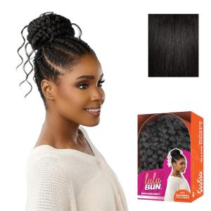 image:imageSensationnel Lulu Bun Hairextensions  Boho Unit 1 Synthetic Quick and Easy Wear Hair with Natural Textures 1 JETBLACK1B OFFBLACK