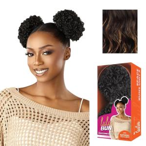 image:imageSensationnel Lulu Bun Hairextensions  Space Buns Unit 2 Synthetic Quick and Easy Wear Hair with Natural Textures 1 JETBLACKF1B27