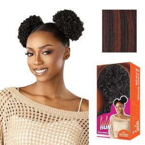 image:imageSensationnel Lulu Bun Hairextensions  Space Buns Unit 2 Synthetic Quick and Easy Wear Hair with Natural Textures 1 JETBLACKF1B350