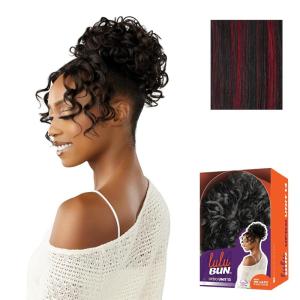 image:imageSensationnel Lulu Bun Updo Hairextensions  Unit 13 Synthetic 3x35 HD Lace Parting Quick and Easy Wear Hair 1 JETBLACKF1BBG