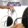 image:imageSensationnel PremToo Feather Crochet Braidinghair  Burmese Curl Human Hair Blend with Pre Separated 50 Strands for Boho Braids and Miracle Knots 14 inch 1 JETBLACK30 LIGHTAUBURN