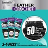 image:imageSensationnel PremToo Feather Crochet Braidinghair  Burmese Curl Human Hair Blend with Pre Separated 50 Strands for Boho Braids and Miracle Knots 14 inch 1 JETBLACKS430